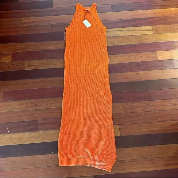 Womens Knit Rust Orange Sweater Dress size L - Picture 1 of 6